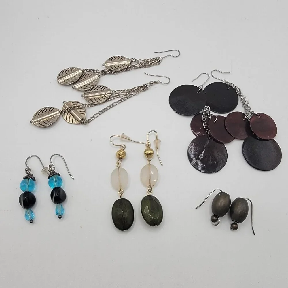Lot Of Unsigned‎ Wearable Dangle Drop Earrings  Boho Peasant Hippie Look